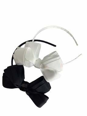 Girl’s Lot 2 White & Black Sequined Bow Headbands
